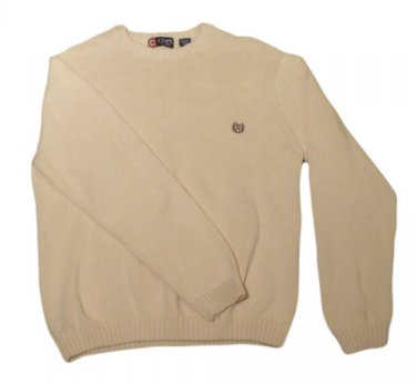 Mens Off White CHAPS RALPH LAUREN Pullover Sweater L Large 100% Cotton