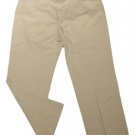 Mens Tan HAGGAR Adjustable Waist Casual Pants 40 X 30 100% Cotton