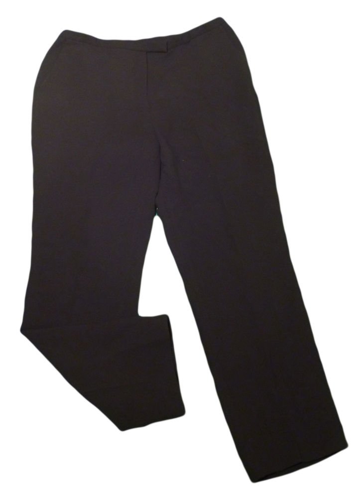 Womens Black JONES NEW YORK Dress Pants 12 X 29 1/4 100% Polyester
