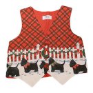 Womens Red Black Green MARTHAS FABRIC ARTS Christmas Vest Meduim Large