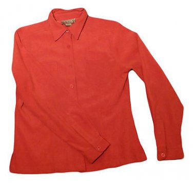 Womens Red CASUAL CORNER ANNEX Button Front Blouse MP