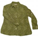 Womens Green CROFT & BARROW Women's Button Front Blouse Medium