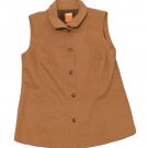 Womens Brown WORKERS FOR FREEDOM Button Down Blouse 6