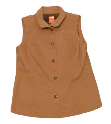 Womens Brown WORKERS FOR FREEDOM Button Down Blouse 6