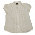 Womens White GEORGE Button Front Blouse Large 12 - 14