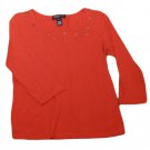 Womens Red JONES NEW YORK SIGNATURE Pullover Blouse Large