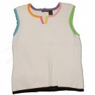 Womens White Yellow Pink KNIT CHIC Blouse Medium
