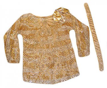 Womens Gold Silver SISTER MAX Sequin Top Owned by DONNA FARGO with COA