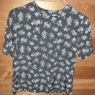 WORTHINGTON Women's Blouse Shirt  Black White  Size Small Petite  EUC *