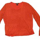 Womens Red LAURA G Lace Blouse Shirt XL