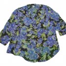 Womens Purple Black Green APPARENZA Button Down Blouse XL
