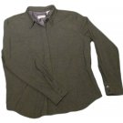Womens Gray LIZ CLAIBORNE LIZ SPORT Button Front Blouse Large