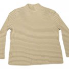 Womens Off White Gold Metalic LAURA SCOTT Classic Fit Pullover Blouse LP
