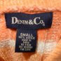 Womens Orange Pink Off White DENIM & CO Pullover Blouse Small NWT