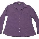 Womens Purple SCOTT TAYLOR Button Front Blouse PL