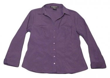 Womens Purple SCOTT TAYLOR Button Front Blouse PL