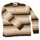 Womens Brown Tan Creme LIZ CLAIBORNE Button Front Blouse Medium