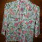 Womens Green White Gray STUDIO WORKS Button Down Blouse Medium