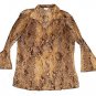 Womens Brown Tan Gray JACLYN SMITH Blouse Large