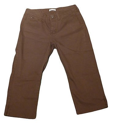 Womens Brown LEE Lower On The Waist Capris 8 X 19 1/4 Cotton Blend