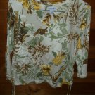 Womens Brown Yellow White CARIBBEAN JOE Blouse XL