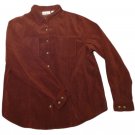 Womens Maroon WHITE STAG Button Front Stretch Blouse Ladies Large