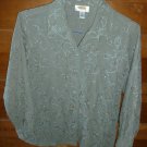 Womens Green TALBOTS Button Down Blouse P