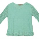 Womens Green CROFT & BARROW Pullover Blouse Small