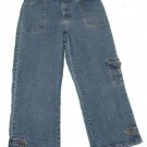 Womens Blue TRIBAL Stretch Denim Capris 8 Tall Cotton Blend Inseam 24