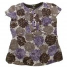 Womens Purple Black Gray STYLE & CO Half Button Blouse 6P
