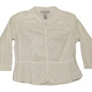 Womens White SAG HARBOR Button Down Blouse 10