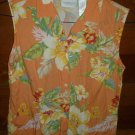 Womens Orange Green Yellow LIZ CLAIBORNE Blouse Medium
