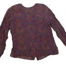 Womens Maroon Green Blue LIZ CLAIBORNE Blouse 10