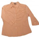 Womens Orange NEW YORK & COMPANY City Stretch Button Front Blouse Large