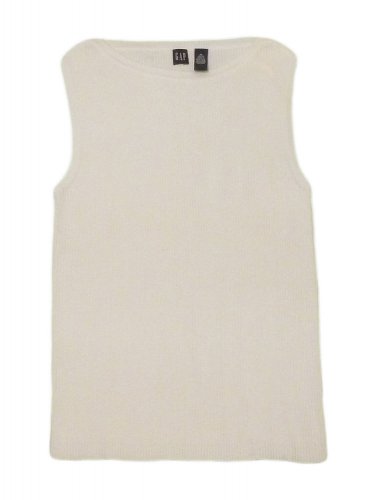 Womens White GAP Pullover Sleeveless Blouse Medium