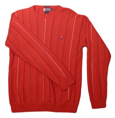 Mens Red Blue White CHAPS RALPH LAUREN Pullover Sweater M Medium 100% Cotton