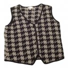 Womens Black Gray CHRISTOHER & BANKS Button Front Vest M Medium Cotton Blend