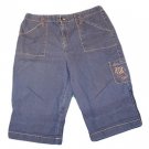 Womens Blue WHITE STAG Stretch Denim Capris 12 Cotton Blend Inseam 16