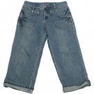 Womens Blue MASSINI Pants Capris 8 Cotton Blend Inseam 20