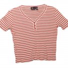 Womens Red White LIZ CLAIBORNE LIZ SPORT Pullover Blouse PS