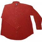 Mens Maroon ROUNDTREE & YORKE Long Sleeve Corduroy Shirt M Medium 100% Cotton