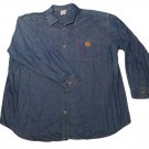 Mens DISNEY STORE Tigger Long Sleeve Denim Shirt XXL 100% Cotton