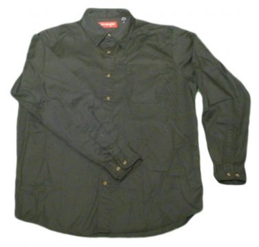 Mens Green WRANGLER Button Down Shirt Large
