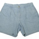 Mens Blue NAUTICA Pleated Denim Shorts 34 100% Cotton