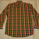 Mens Green Maroon Orange OLIVER HARRIS Button Down Shirt Large