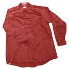 Mens Maroon GEOFFREY BEENE Sateen Wrinkle Free Button Down Shirt Large NWOT