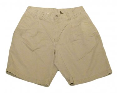 Mens Brown CALVIN KLEIN KHAKIS Pleated Casual Shorts 32 100% Cotton