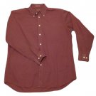 Mens Maroon NORDSTROM Button Down Shirt Large 100% Cotton