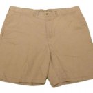 Mens Brown LANDS END Casual Shorts 42 Linen Cotton Blend