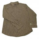 Mens Green Brown White DOCKERS Button Down No Wrinkle Shirt Large